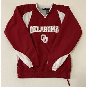 Vintage Oklahoma University Starter Pullover V Neck Lined 40C55 Raised Decals